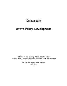 Guidebook: State Policy Development Offered by the Emerging Adults Initiative Sites: Georgia, Maine, Maryland, Missouri, Oklahoma, Utah, and Wisconsin For the Georgetown Policy Institute
