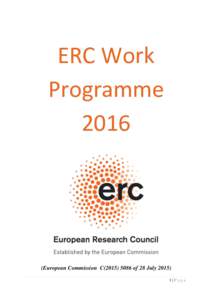 ERC Work ProgrammeEuropean Commission Cof 28 July|Page