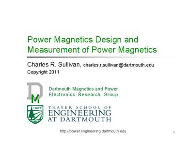 Microsoft PowerPoint - Sullivan Dartmouth ARPA-E mag des and meas.pptx