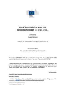 GRANT AGREEMENT for an ACTION AGREEMENT NUMBER –ECO/12/[…]/SI2… [ACRONYM] [Project full name]  relating to the implementation of an action in the framework of