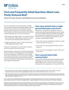 AN281  Facts and Frequently Asked Questions About Lean, Finely-Textured Beef1 Chad Carr, Dwain Johnson, Joel Brendemuhl, and Larry Eubanks2