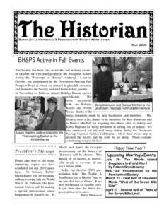 1  Burrillville Historical & Preservation Society Newsletter Dec[removed]BH&PS Active in Fall Events