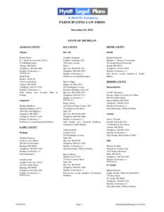 PARTICIPATING LAW FIRMS November 03, 2014 STATE OF MICHIGAN ALLEGAN COUNTY