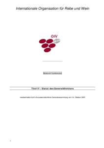 Internationale Organisation für Rebe und Wein  ___________________ GESCHÄFTSORDNUNG