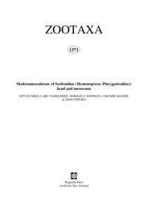 ZOOTAXA 1571 Skeletomusculature of Scelionidae (Hymenoptera: Platygastroidea): head and mesosoma ISTVÁN MIKÓ, LARS VILHELMSEN, NORMAN F. JOHNSON, LUBOMIR MASNER
