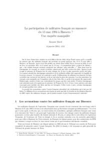 La participation de militaires français au massacre du 13 mai 1994 à Bisesero ? Une enquête manipulée Jacques Morel 6 janvier 2014, v1.6