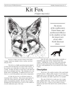 Utah Division of Wildlife Resources  Wildlife Notebook Series No. 9 Kit Fox (Vulpes macrotis)
