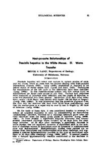 Host-Parasite Relationships of Fasciola hepatica in the White Mouse. III. Worm Transfer