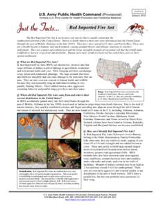 [removed]January 2010 Red Imported Fire Ant The Red Imported Fire Ant is an invasive ant species that is rapidly colonizing the