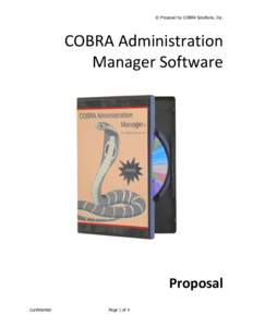 © Proposal by COBRA Solutions, Inc.  COBRA Administration Manager Software  Proposal