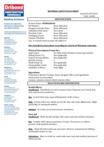 MATERIAL SAFETY DATA SHEET  Issued[removed]Code Amber  IDENTIFICATION