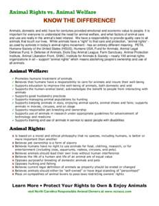 Animals, domestic and wild, have for centuries provided emotional and economic value to people. It is important for everyone to understand the need for animal welfare, and what factors of animal care and use are really i