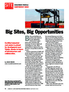 INVESTMENT PROFILE:  NORTHWEST OHIO Big Sites, Big Opportunities Certified industrial