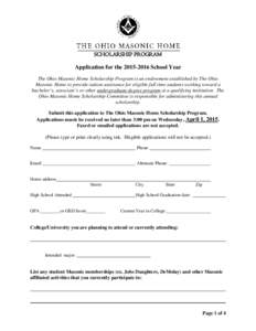 The Ohio Masonic Home’s Scholarship Fund