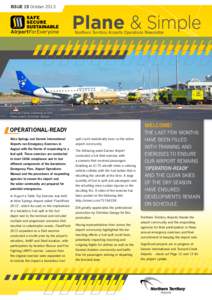 ISSUE 15 October[removed]Plane & Simple Northern Territory Airports Operations Newsletter  Exercise Flame underway at DIA.