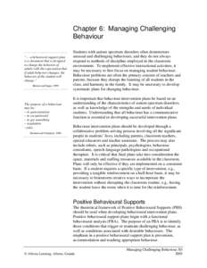 Chapter 6: Managing Behaviour