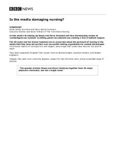 BBC News - Is the media image of nursing damaging the profession?
