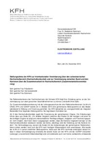 Generalsekretariat EDK Frau Dr. Madeleine Salzmann Leiterin Koordinationsbereich Hochschulen Haus der Kantone Speichergasse 6 Postfach 660