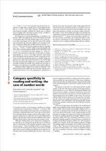 Category specificity in reading and writing: the case of number words