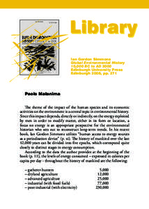 Library Ian Gordon Simmons Global Environmental History 10,000 BC to AD 2000 Edinburgh University Press Edinburgh 2008, pp. 271