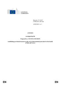EUROPEAN COMMISSION Brussels, COMfinal ANNEXES 1 to 3