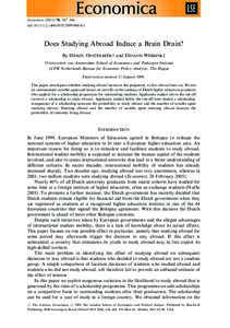 Economica, 347–366 doi:j00818.x Does Studying Abroad Induce a Brain Drain? By HESSEL OOSTERBEEKw and DINAND WEBBINKz wUniversiteit van Amsterdam School of Economics and Tinbergen Insti