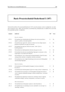 B ASIS P R O C E S T E C H N I E K /O N D E R H O U D I  107 Basis Procestechniek/Onderhoud I (107)