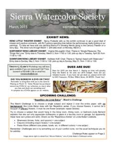 Sierra Watercolor Society sierrawatercolorsociety.com March, 2015  EXHIBIT NEWS: