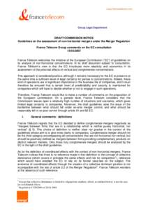 Guidelines on non horizontal mergers - France Telecom Group comments[removed]doc