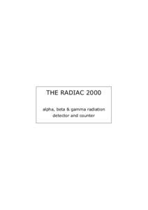 THE RADIAC 2000 alpha, beta & gamma radiation detector and counter PHOTO OF FRONT AND REAR PANEL