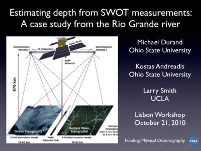 Estimating depth from SWOT measurements: A case study from the Rio Grande river Durand et al.: The Surface Water and Ocean Top  It is worth noting that the accuracy in th