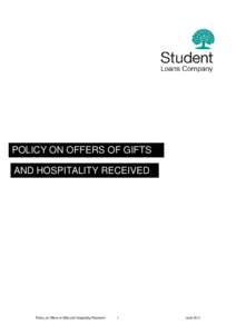 POLICY ON GIFTS & HOSPITALITY  RECEIVED