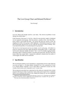 The Lost Group Chart and Related Problems∗ Tom Verhoeff 1 Introduction Last year, Marga and I bought ourselves a new home. This solved our problem of room shortage but created others . . .