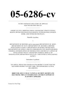 [removed]cv _____________________________________________________________ IN THE UNITED STATES COURT OF APPEALS FOR THE SECOND CIRCUIT ____________________ AMERICAN CIVIL LIBERTIES UNION, CENTER FOR CONSTITUTIONAL