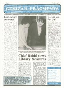 No. 26  October 1993 The Newsletter of Cambridge University5s Taylor-Schechter Genizah Research Unit at Cam bridge University Library