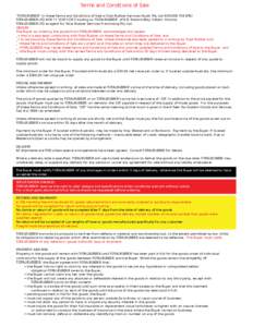 Terms and Conditions of Sale “TOTALRUBBER” in these Terms and Conditions of Sale is Total Rubber Services (Aust) Pty Ltd ACN[removed]TOTALRUBBER LTD ACN[removed]trading as “TOTALRUBBER” of 6-8 Siddons W