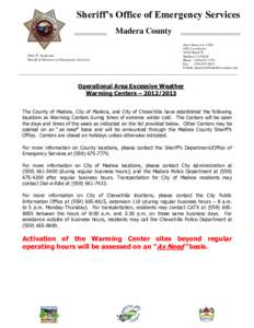 +0.  Sheriff’s Office of Emergency Services Madera County  John P. Anderson