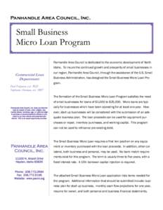 Panhandle Area Council, Inc.  Small Business Micro Loan Program Panhandle Area Council is dedicated to the economic development of North Idaho. To insure the continued growth and prosperity of small businesses in