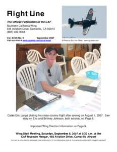 Flight Line The Official Publication of the CAF Southern California Wing 455 Aviation Drive, Camarillo, CA[removed]0064 Vol. XXVII No. 9