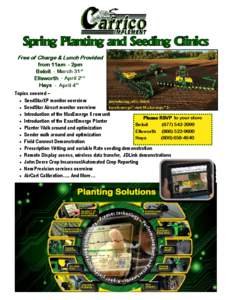 Agriculture / Sowing / Automation / Hays /  Kansas / Land management / Botany / Seeds / Agricultural machinery / Planter