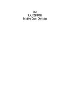 The J.A. KONRATH Reading Order Checklist Contents Author Introduction