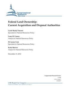 Federal Land Ownership: Current Acquisition and Disposal Authorities