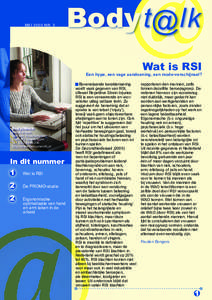 MEI 2003 NR. 3  Bodyt@ lk Wat is RSI  Een hype, een vage aandoening, een mode-verschijnsel?