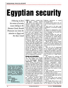 REGIONAL FOCUS: EGYPT  Egyptian security Following on from his review of security issues relating to the