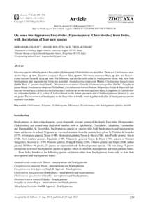 On some brachypterous Encyrtidae (Hymenoptera: Chalcidoidea) from India, with description of four new species