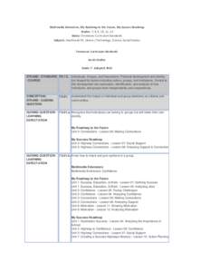 Multimedia Extensions, My Roadmap to the Future, My Success Roadmap Grades: 7, 8, 9, 10, 11, 12 States: Tennessee Curriculum Standards Subjects: Health and PE, Library / Technology, Science, Social Studies  Tennessee Cur