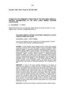 253 Acta Biol. Debr. Oecol. Hung 14: 253–262, 2006