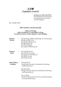 立法會 Legislative Council LC Paper No. CB[removed]These minutes have been seen by the Administration and cleared with the Chairman)
