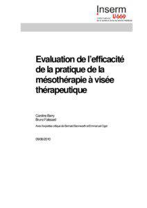 Evaluation de l’efficacité de la pratique de la mésothérapie à visée