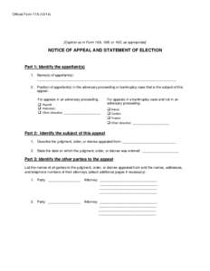 Official Form 17A[removed]Caption as in Form 16A, 16B, or 16D, as appropriate] NOTICE OF APPEAL AND STATEMENT OF ELECTION